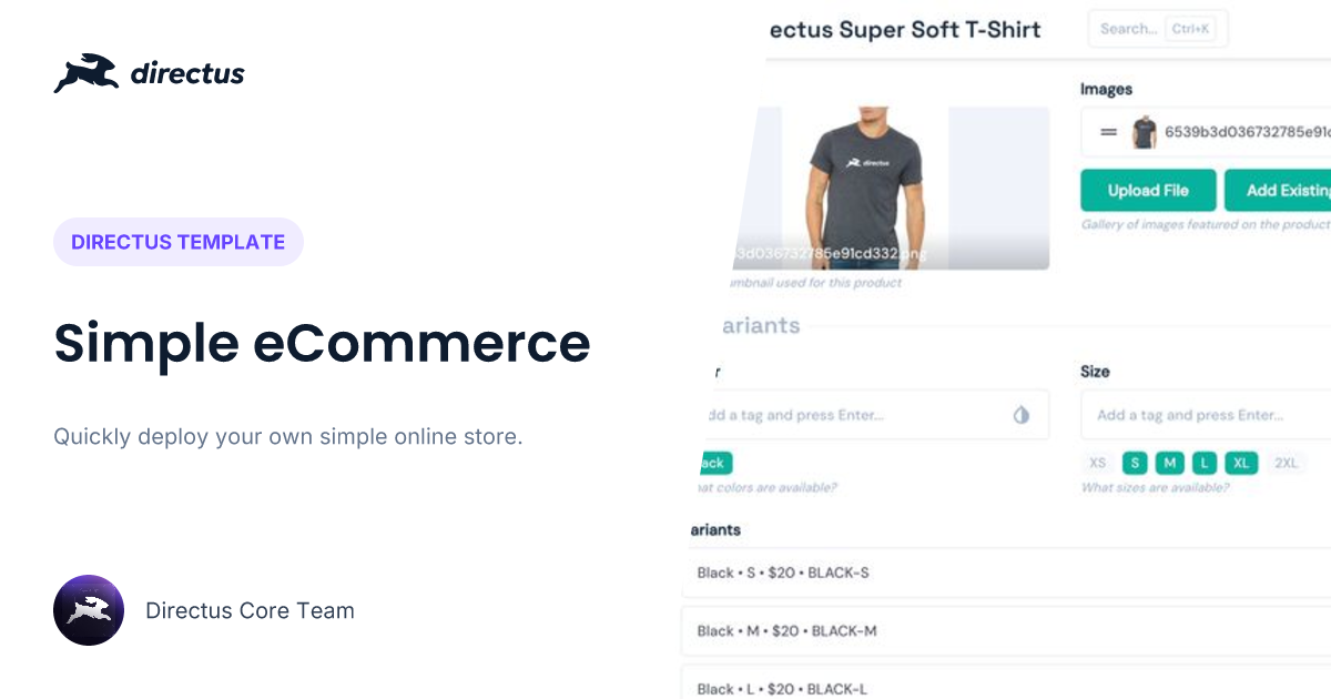 Simple eCommerce | Directus Templates