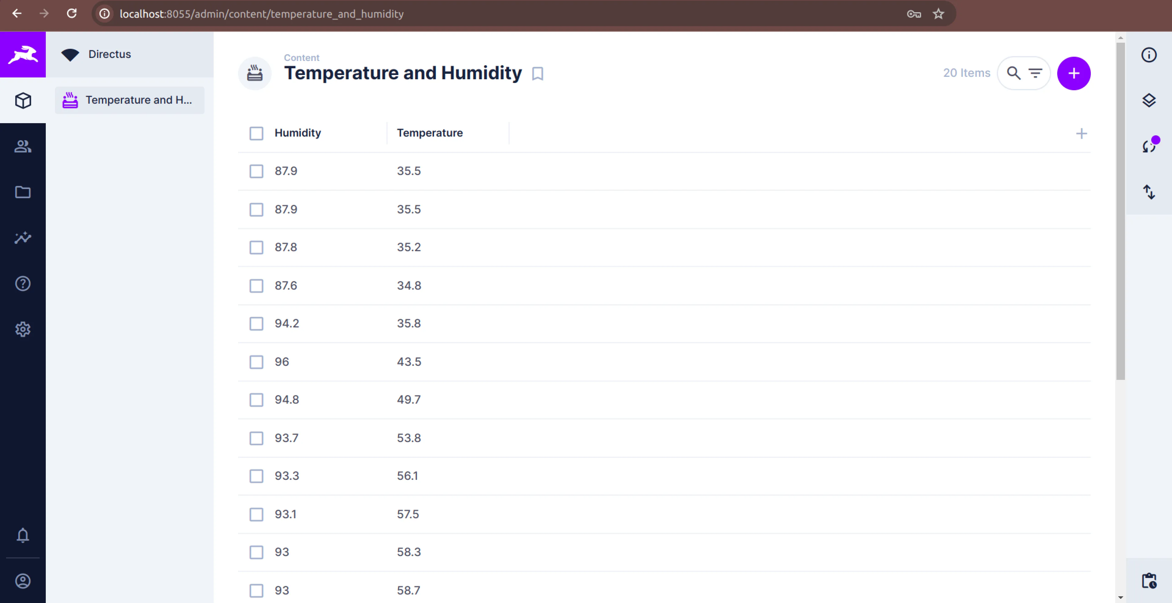 Dashboard with logs