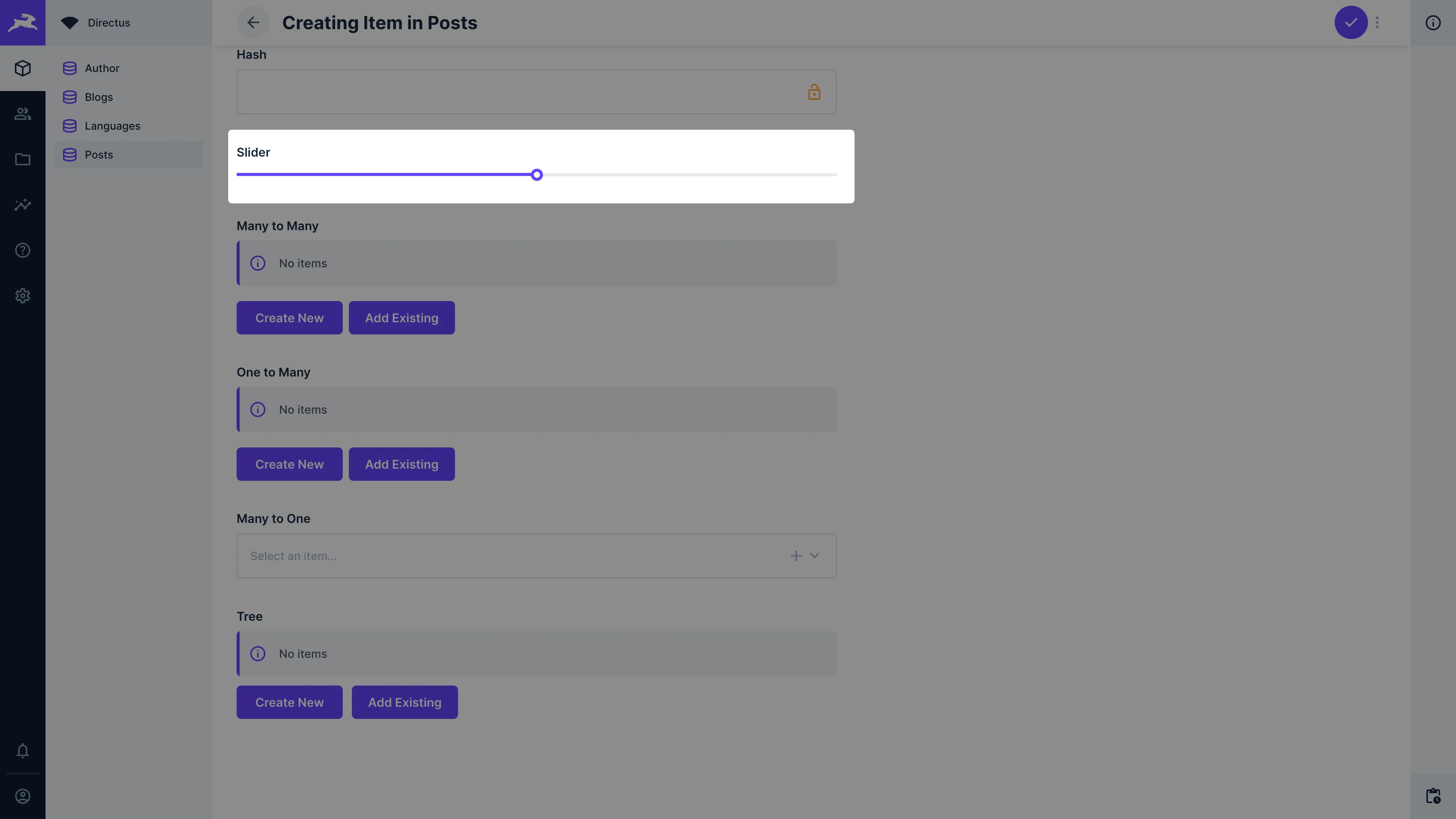 A slider input