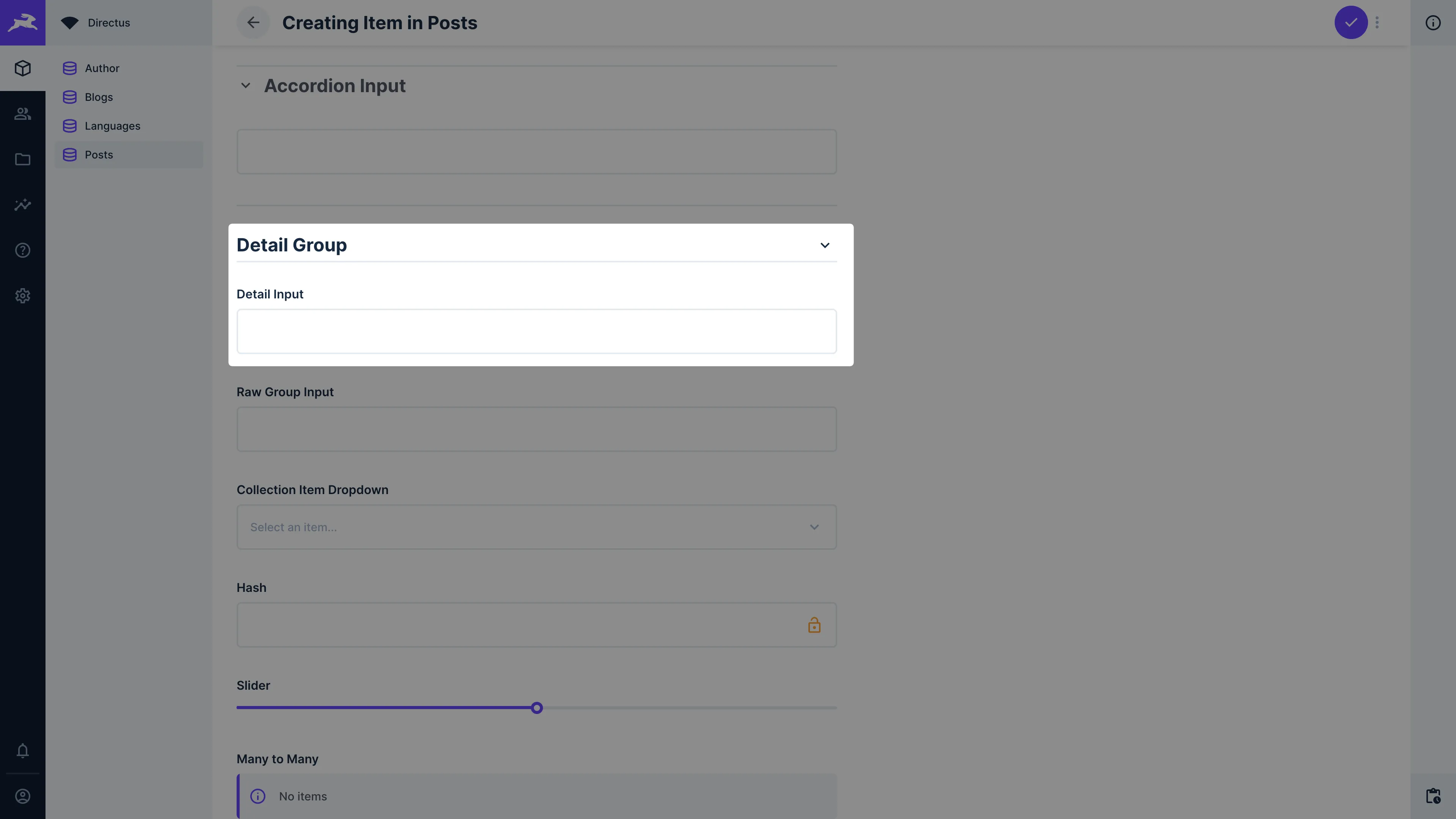 A group of form fields that are currently visible but can be hidden behind a toggle.