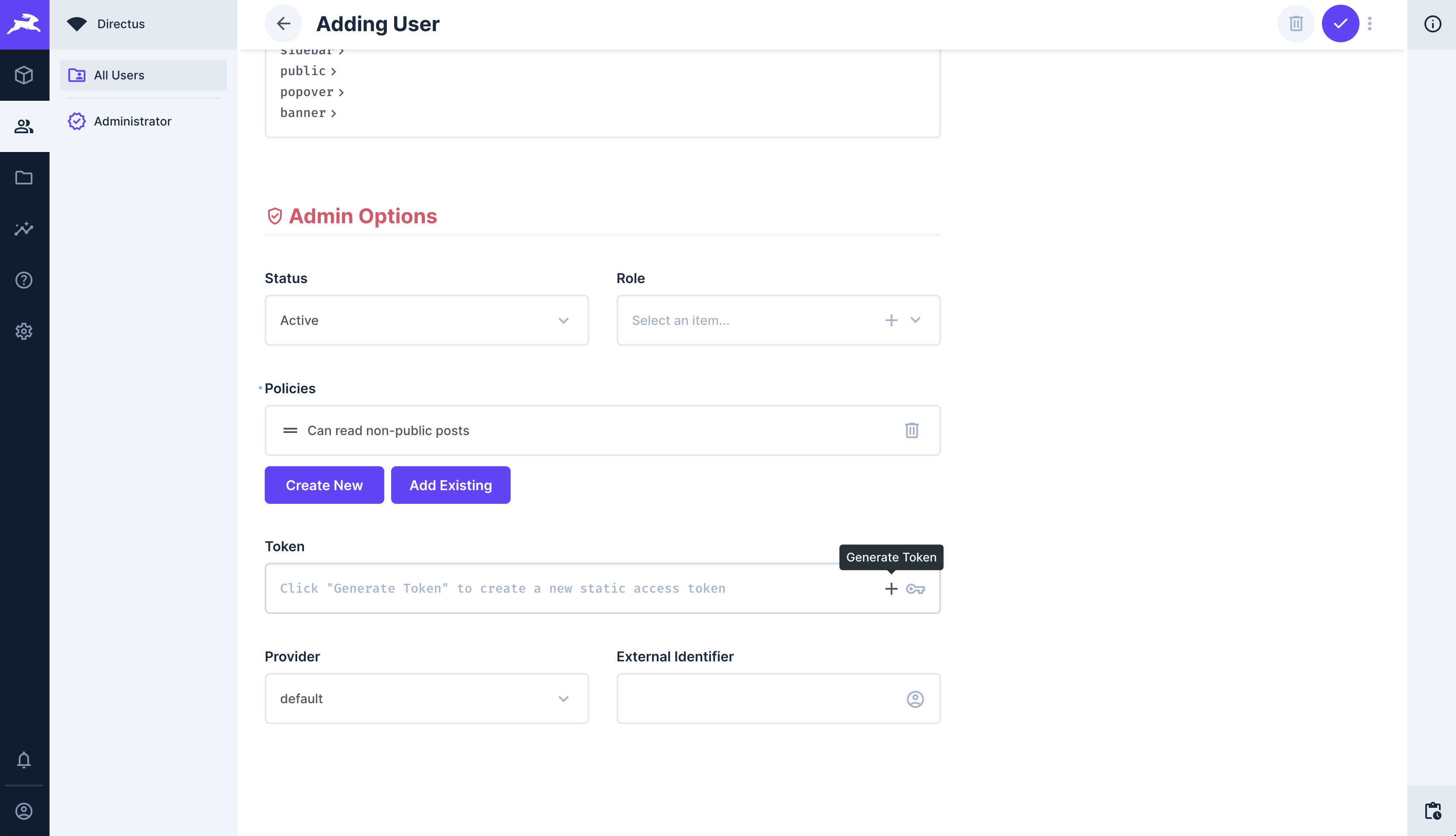 Creating a new access token