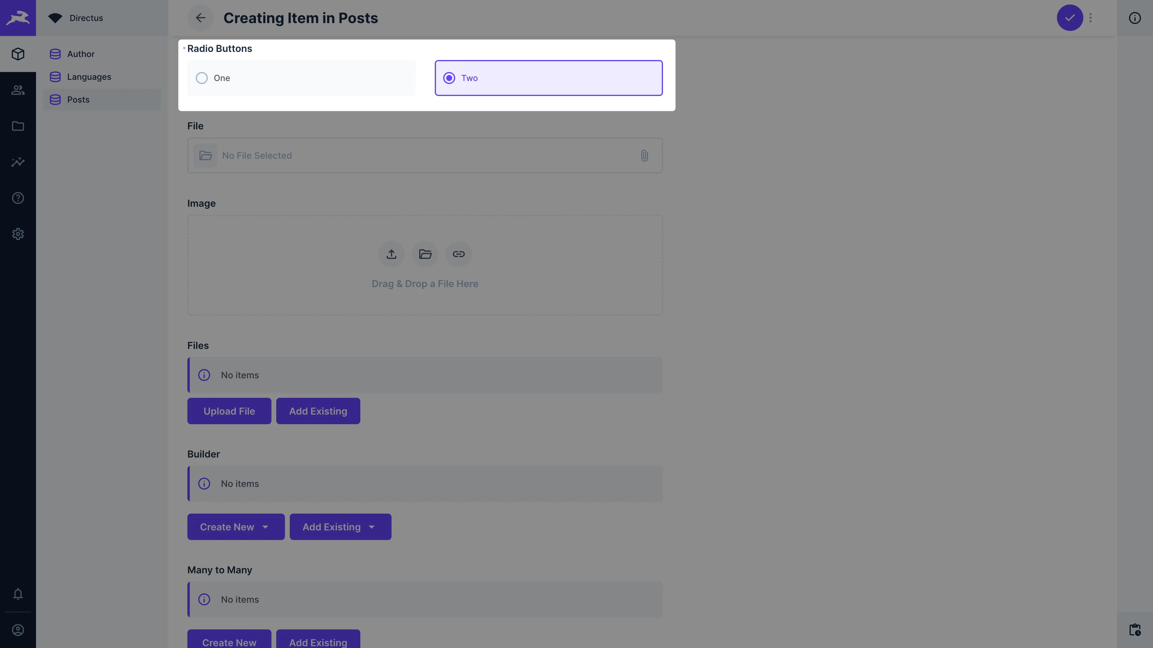 A radio button form input with different options to select