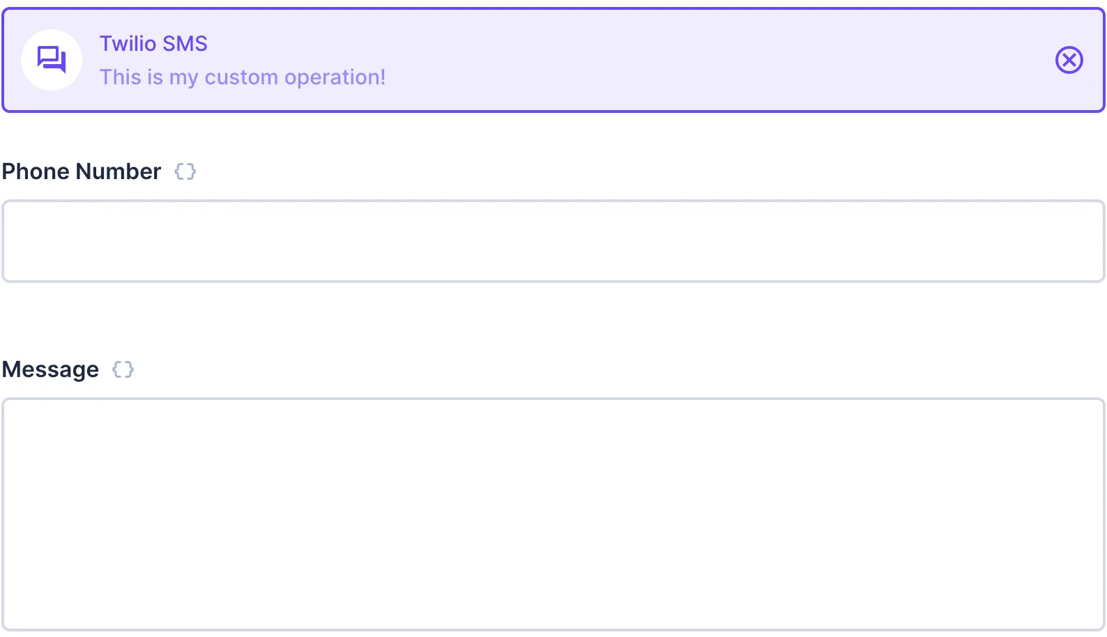 A form shows all of the defined fields above