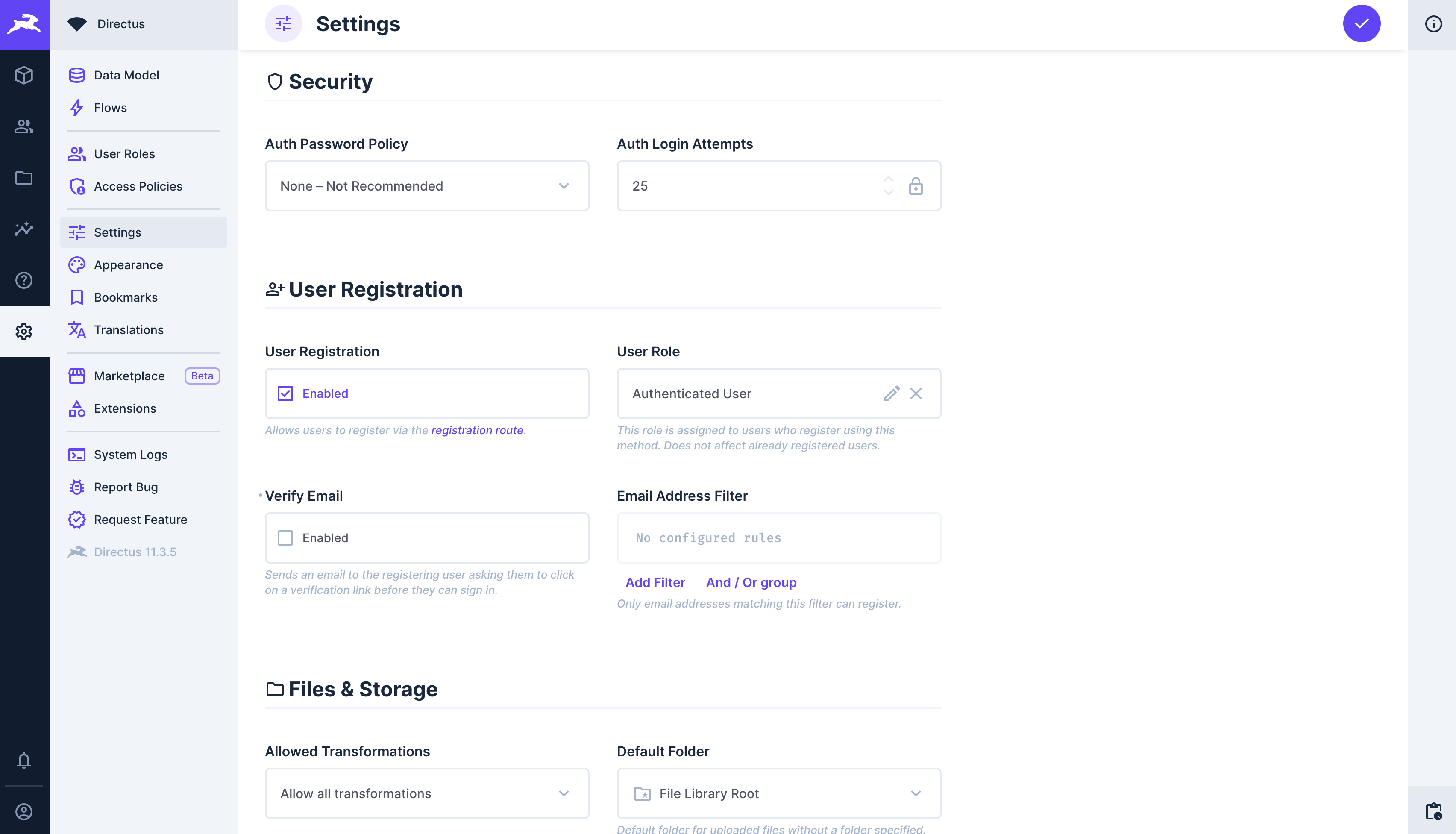 Enabling user registration