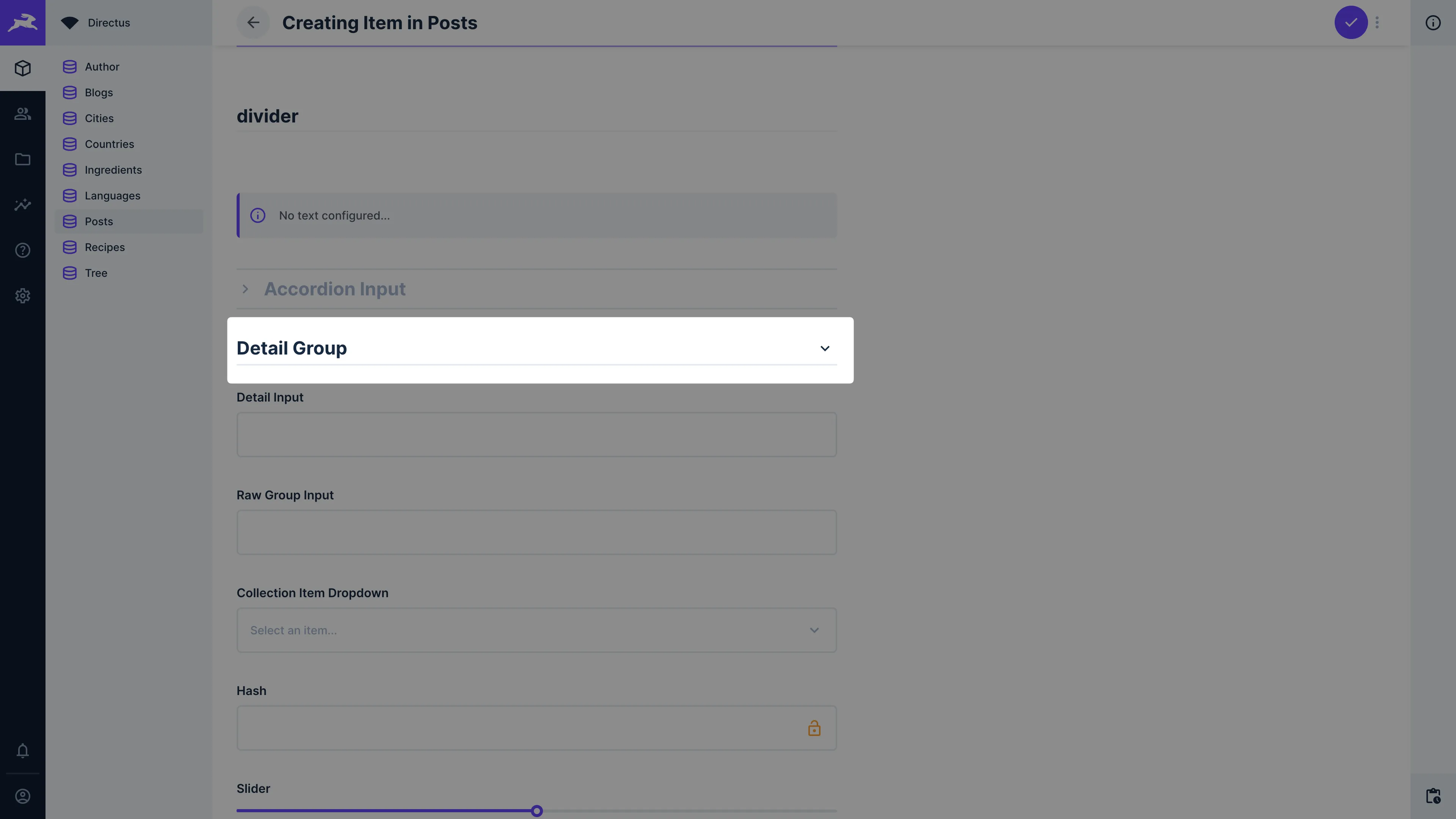 A group of form fields that are currently hidden behind a toggle.