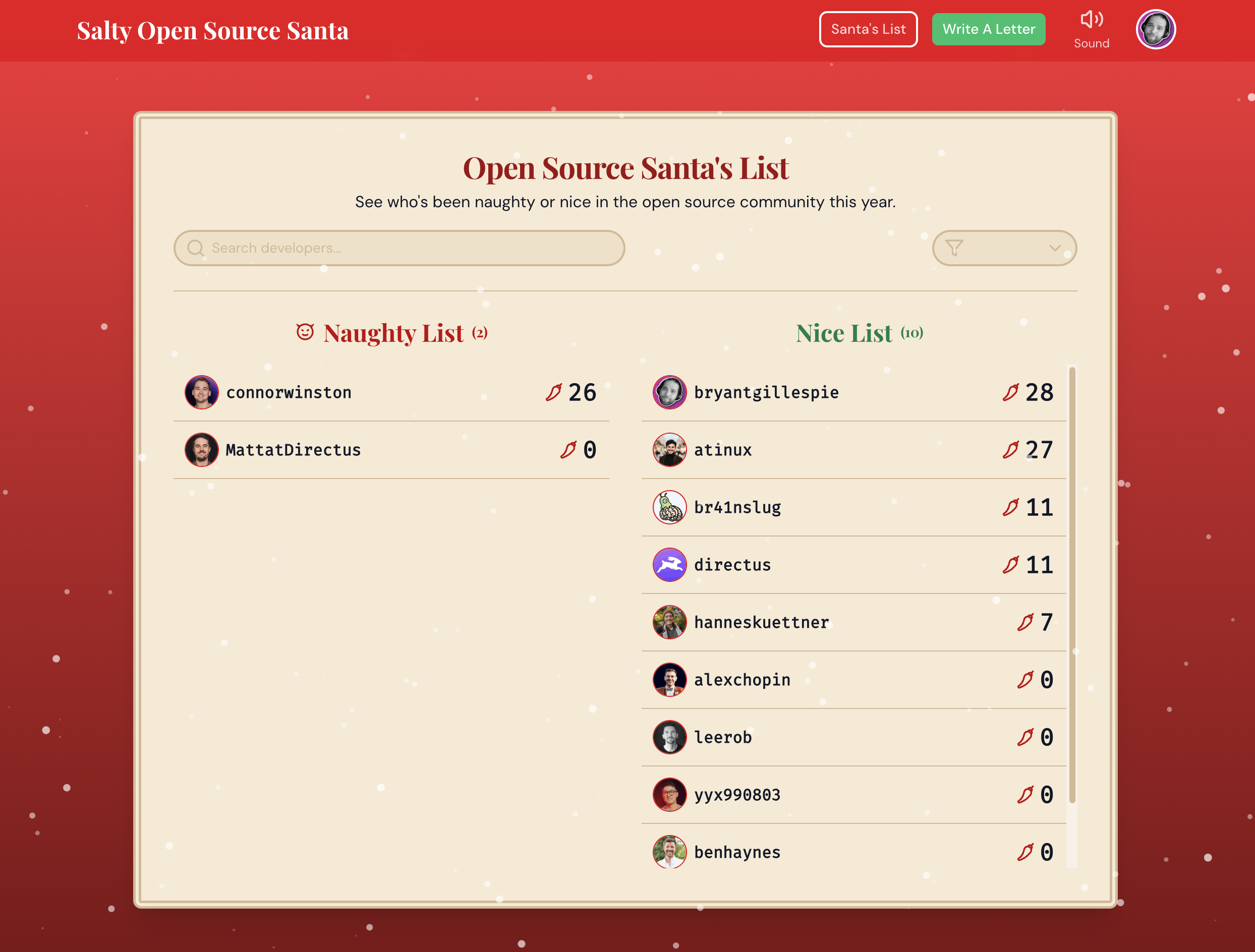 Open source Santa's List